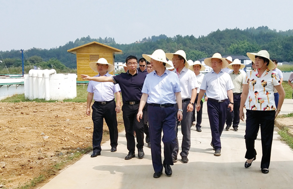 江西省水利廳黨委書記、廳長羅小云視察我司龍南黃沙稀土尾水收集處理廠